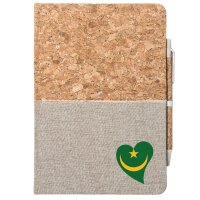 Notizbuch A5 Mauretanien Flagge Herz 80 Blatt inkl....