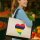 Jutetasche Mauritius Flagge Herz 21 Liter Black