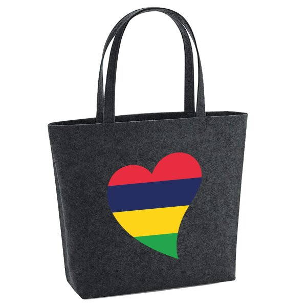 Filzshopper Mauritius Flagge Herz, 22 Liter