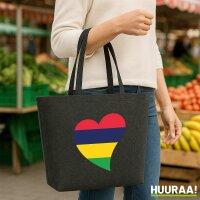 Filzshopper Mauritius Flagge Herz, 22 Liter