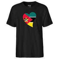 Herren T-Shirt Mosambik Flagge Herz