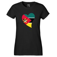 Damen T-Shirt Mosambik Flagge Herz