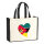 Jutetasche Mosambik Flagge Herz 21 Liter Black