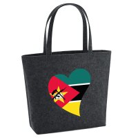 Filzshopper Mosambik Flagge Herz, 22 Liter