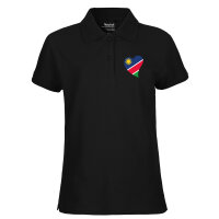 Damen Polo Shirt Namibia Flagge Herz