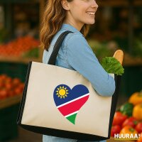 Jutetasche Namibia Flagge Herz 21 Liter Black