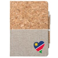 Notizbuch A5 Namibia Flagge Herz 80 Blatt inkl....