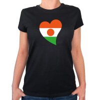 Damen T-Shirt Niger Flagge Herz