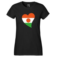 Damen T-Shirt Niger Flagge Herz