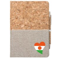 Notizbuch A5 Niger Flagge Herz 80 Blatt inkl. Kugelschreiber