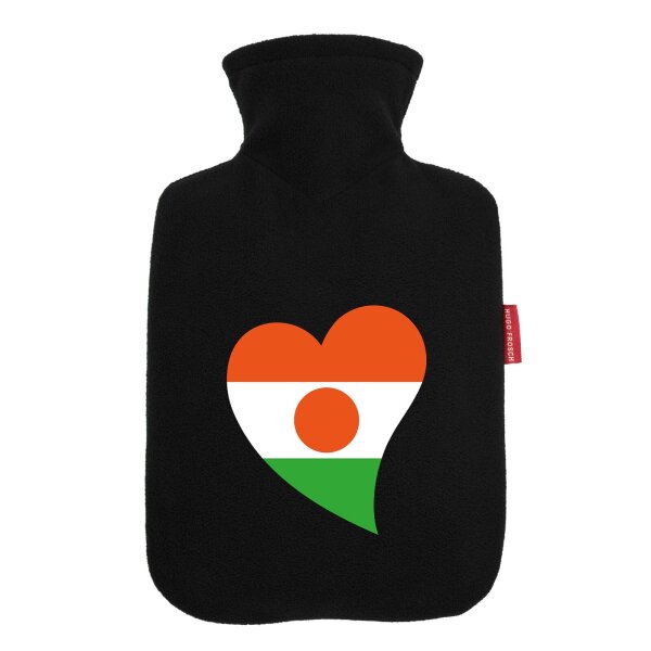 Wärmflasche Niger Flagge Herz