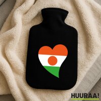 Wärmflasche Niger Flagge Herz
