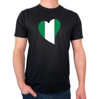 Herren T-Shirt Nigeria Flagge Herz