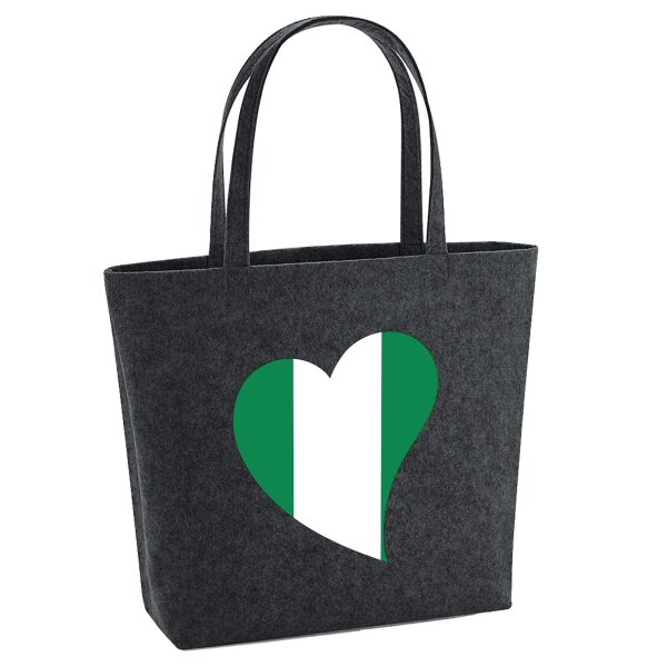 Filzshopper Nigeria Flagge Herz, 22 Liter