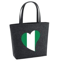 Filzshopper Nigeria Flagge Herz, 22 Liter