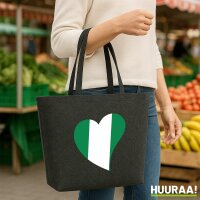 Filzshopper Nigeria Flagge Herz, 22 Liter