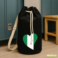 Seesack Nigeria Flagge Herz 20 Liter Black