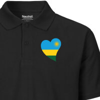 Damen Polo Shirt Ruanda Flagge Herz