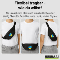 Bauchtasche Ruanda Flagge Herz 2,5 Liter Black