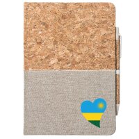 Notizbuch A5 Ruanda Flagge Herz 80 Blatt inkl....