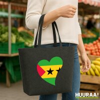 Filzshopper Sao Tome und Principe Flagge Herz, 22 Liter