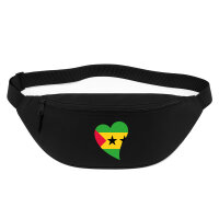 Bauchtasche Sao Tome und Principe Flagge Herz 2,5 Liter Black