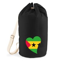 Seesack Sao Tome und Principe Flagge Herz 20 Liter Black