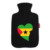 W&auml;rmflasche Sao Tome und Principe Flagge Herz