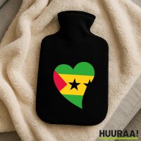 W&auml;rmflasche Sao Tome und Principe Flagge Herz