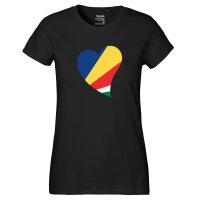 Damen T-Shirt Seychellen Flagge Herz
