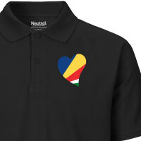 Damen Polo Shirt Seychellen Flagge Herz
