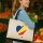Jutetasche Seychellen Flagge Herz 21 Liter Black