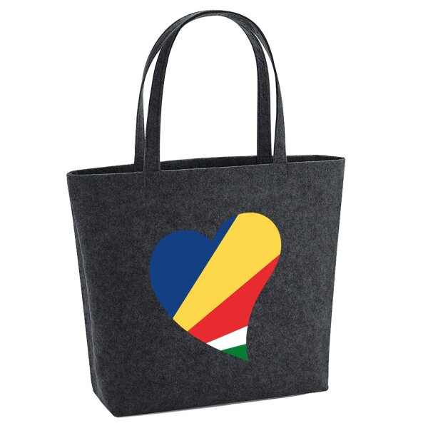 Filzshopper Seychellen Flagge Herz, 22 Liter