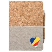 Notizbuch A5 Seychellen Flagge Herz 80 Blatt inkl....