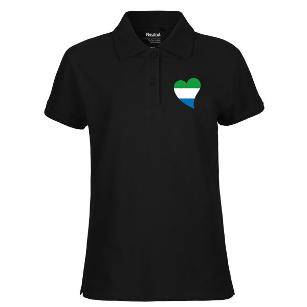 Damen Polo Shirt Sierra Leone Flagge Herz