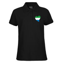 Damen Polo Shirt Sierra Leone Flagge Herz