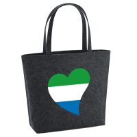 Filzshopper Sierra Leone Flagge Herz, 22 Liter