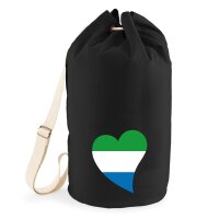 Seesack Sierra Leone Flagge Herz 20 Liter Black