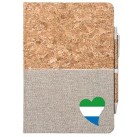Notizbuch A5 Sierra Leone Flagge Herz 80 Blatt inkl....