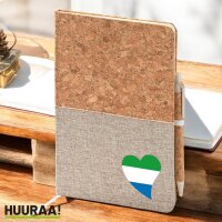 Notizbuch A5 Sierra Leone Flagge Herz 80 Blatt inkl....