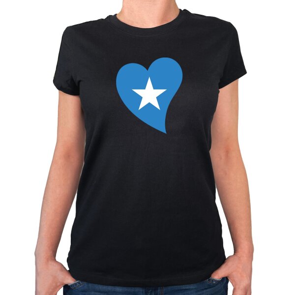 Damen T-Shirt Somalia Flagge Herz