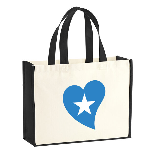Jutetasche Somalia Flagge Herz 21 Liter Black