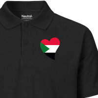 Damen Polo Shirt Sudan Flagge Herz