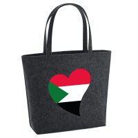 Filzshopper Sudan Flagge Herz, 22 Liter