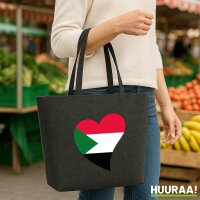 Filzshopper Sudan Flagge Herz, 22 Liter
