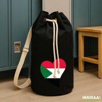 Seesack Sudan Flagge Herz 20 Liter Black