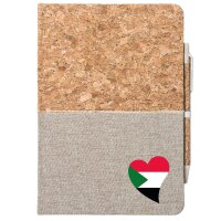 Notizbuch A5 Sudan Flagge Herz 80 Blatt inkl. Kugelschreiber