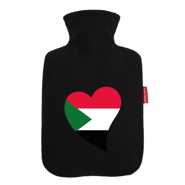 Wärmflasche Sudan Flagge Herz