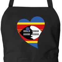 Sch&uuml;rze Swasiland Flagge Herz