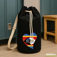 Seesack Swasiland Flagge Herz 20 Liter Black